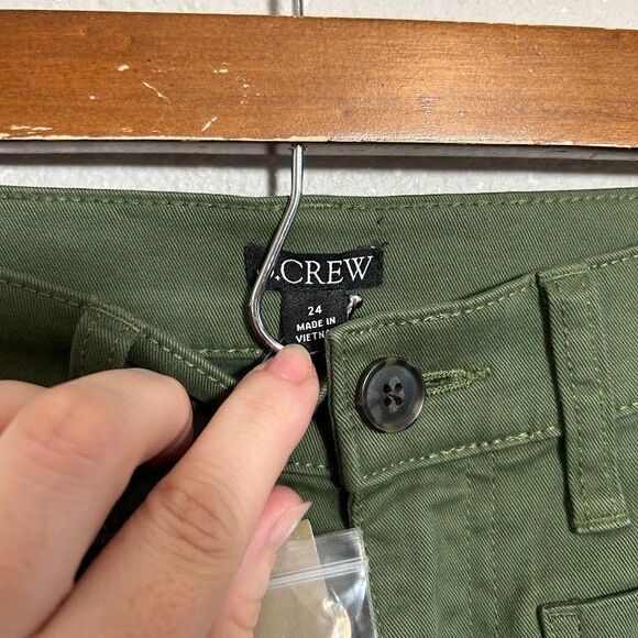 NEW J.Crew Sailor Slim Wide-leg Chino Pant 24 Green Stretch High Rise BY637 - Picture 6 of 10